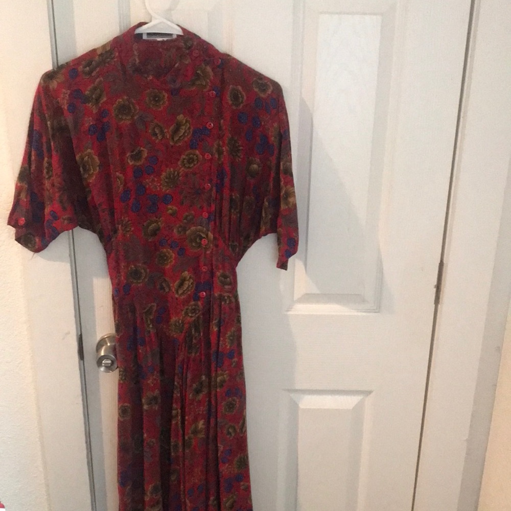 Vintage floral red dress